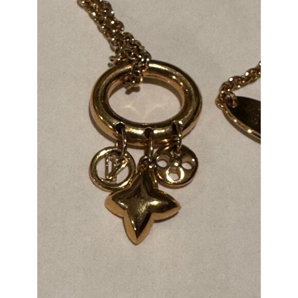 Louis Vuitton Blooming Strass Gold Plated Pendant Necklace 10" drop - Picture 4 of 7